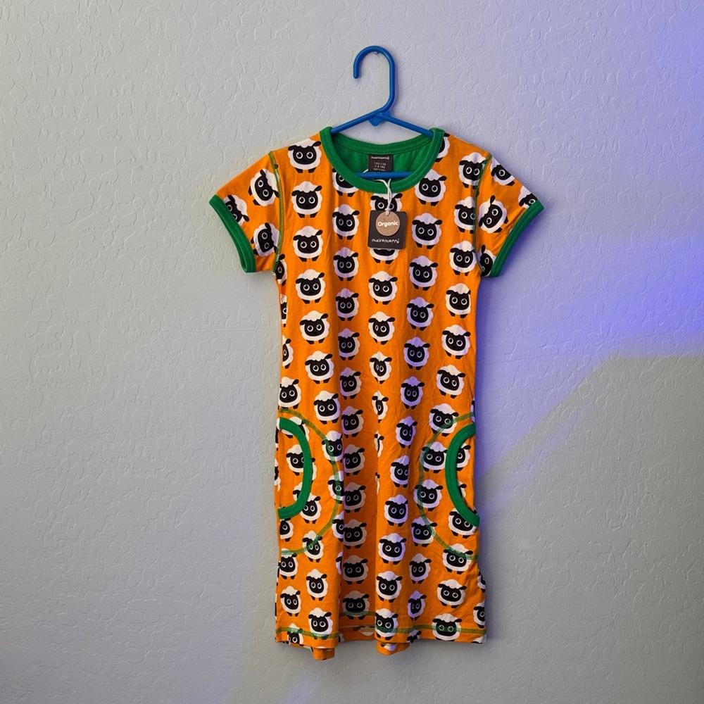 NWT Maxomorra Organic Cotton Sheep Dress size 7/8
